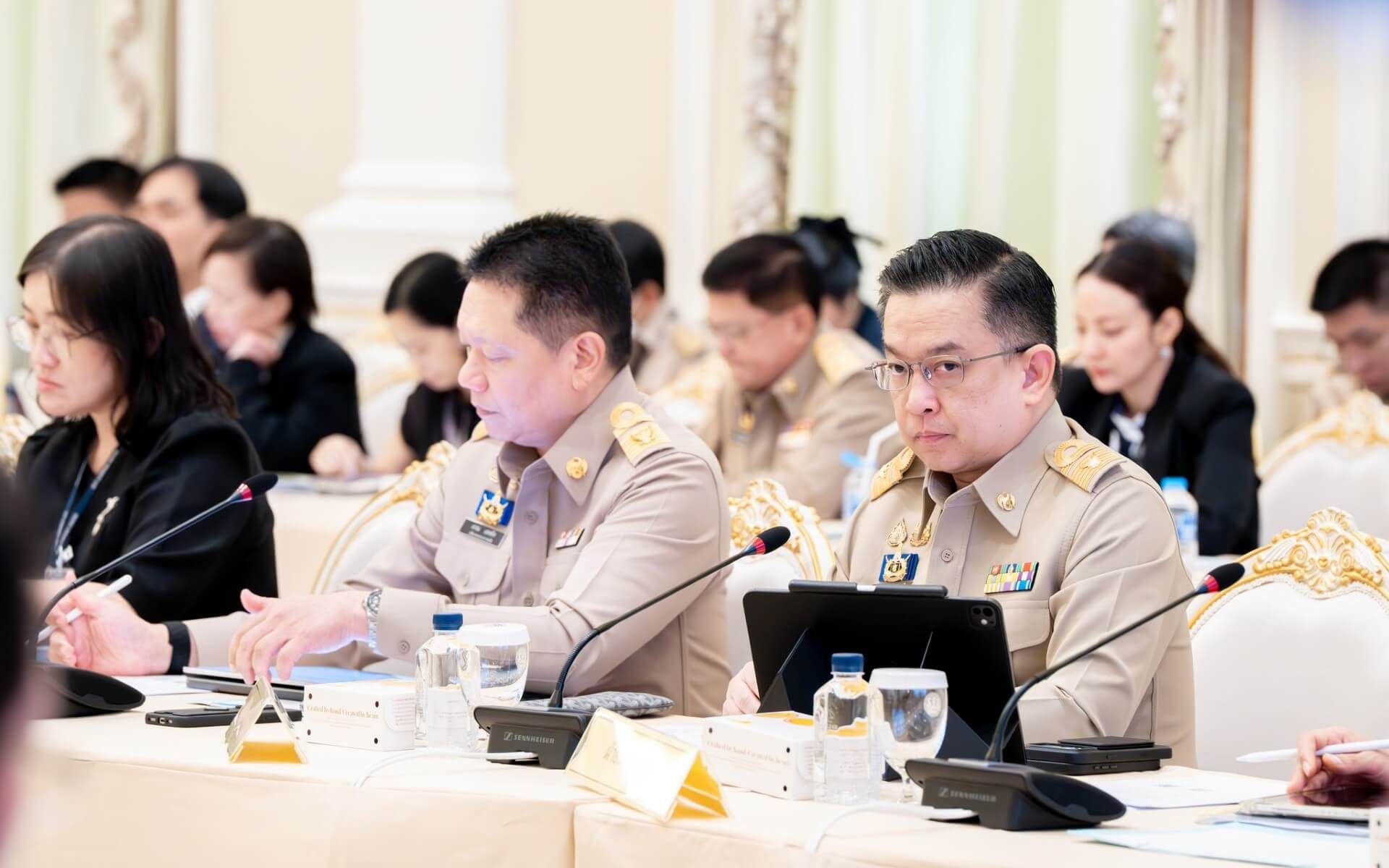 Prime Minister Anutin Charnvirakul chaired the first meeting of the National Committee established to oversee preparations for the 2026 IMF-World Bank Group Annual Meetings, held at the Phakdi Bodin Building, Government House on 11 May 2026.